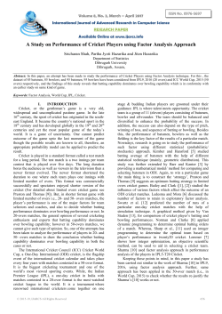 A Study on Performance of Cricket Players using Factor Analysis
