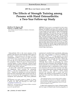 The Effects of Strength Training Among Persons with Hand