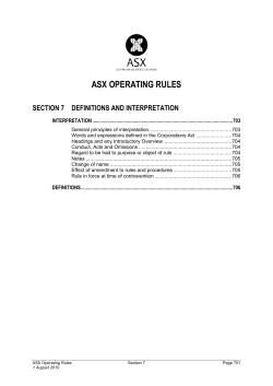 ASX Operating Rules Section 07 - Definitions and Interpretation