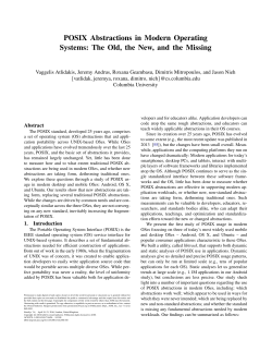 POSIX Abstractions in Modern Operating Systems