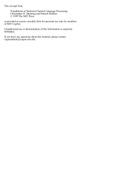 This excerpt from Foundations of Statistical Natural Language