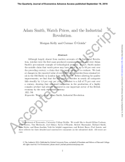 Adam Smith, Watch Prices, and the Industrial Revolution