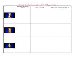 Presidential Precedents or Precedents Set by presidents