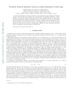 Stochastic model for phonemes uncovers an author
