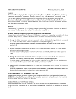 IHSAA EXECUTIVE COMMITTEE Thursday, January 17, 2013