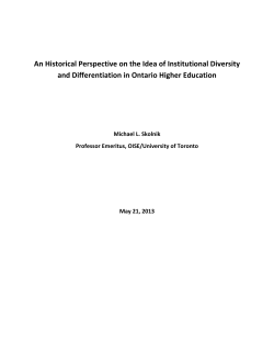An Historical Perspective on the Idea of Institutional Diversity