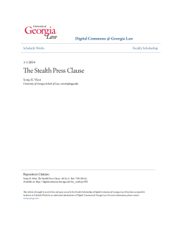 The Stealth Press Clause - Digital Commons @ Georgia Law