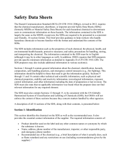 About Safety Data Sheets