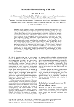 Palaeozoic&ndash;Mesozoic history of SE Asia