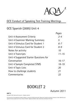 A-level Spanish Exemplar marked work Unit 04 Autumn 2011
