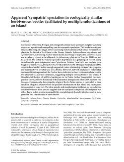 Apparent `sympatric` speciation in ecologically similar herbivorous