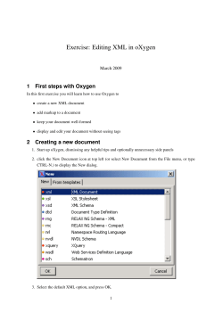 Exercise: Editing XML in oXygen