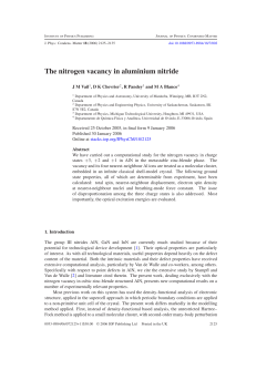 The nitrogen vacancy in aluminium nitride - Physics