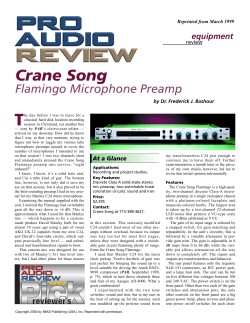 Review - Crane Song