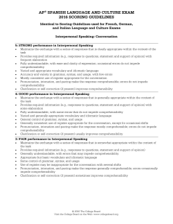AP Spanish Language and Culture Student Sample (2016
