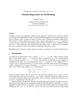 Isotonic Regression via Partitioning - EECS @ Michigan