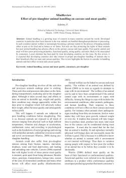 Effect of pre-slaughter animal handling on