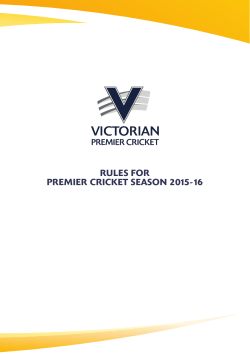 rules for premier cricket season 2015-16