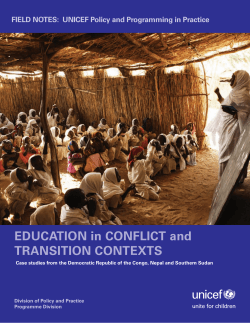 Education in Conflict and Transition Contexts