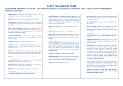 SHEEP PEN BOOKING FORM