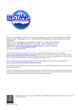 Effects of Established Willows on Primary Succession on Lyman