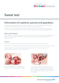Sweat test - Patient Information