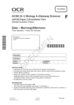 Biology - Foundation tier paper 2 - Sample assessment material