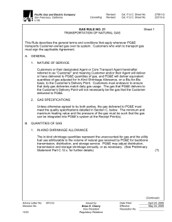 GAS RULE NO. 21 Sheet 1 TRANSPORTATION OF NATURAL GAS
