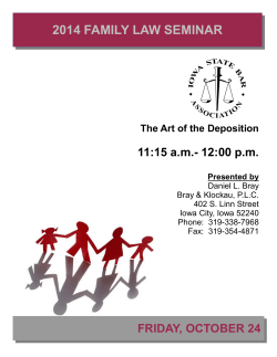 The Art of the Deposition - The Iowa State Bar Association