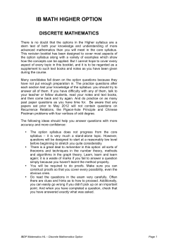 ib math higher option discrete mathematics