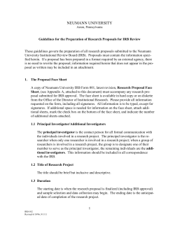 Guidelines for the Preparation of Research