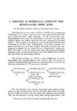 I.-FORMATION OF HETEROCVCLIC COMPOUNDS fROM