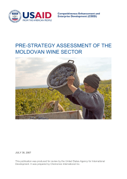 PRE-STRATEGY ASSESSMENT OF THE MOLDOVAN WINE SECTOR
