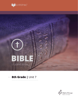 LIFEPAC&reg; 8th Grade Bible Unit 7 Worktext - HomeSchool