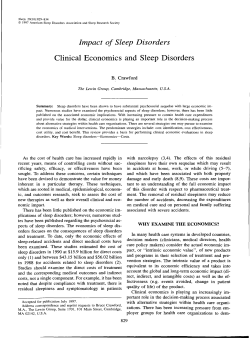 Impact of Sleep Disorders Clinical Economics and Sleep Disorders