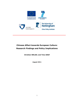 Chinese Affect towards European Culture