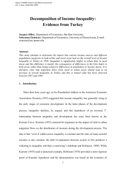 Decomposition of Income Inequality: Evidence from Turkey