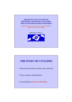 THE STUDY OF CYCLONES