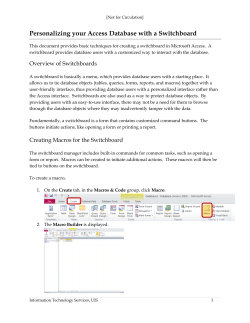 Personalizing your Access Database with a Switchboard