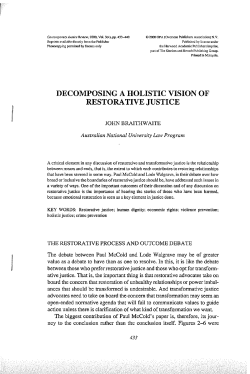 decomposing a holistic vision of restora tive justice