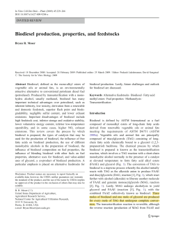 Biodiesel Production Analysis