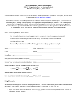 TA Application form for UCLA Graduate Students