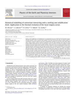Numerical modelling of convection interacting with a melting and