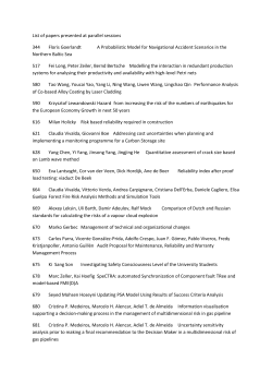 List of papers presented at parallel sessions