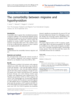 The comorbidity between migraine and hypothyroidism