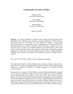 Commonality in Codes of Ethics