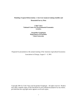 Modeling Tropical Deforestation: A Survival Analysis Linking