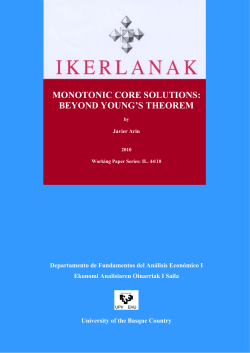 monotonic core solutions - University of the Basque Country