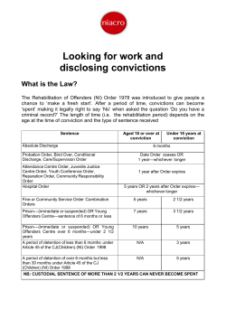 Looking For Work and Disclosing Convictions.