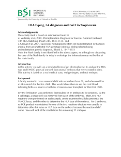 HLA typing, FA diagnosis and Gel Electrophoresis